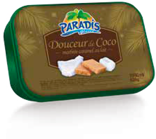 Glace douceur de coco gianduja - Paradis Glaces Martinique