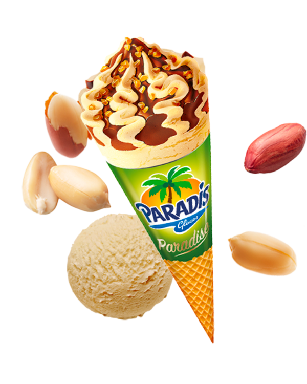 Fruits du Paradis - Cone de glace cacahuète Paradis Glaces martinique