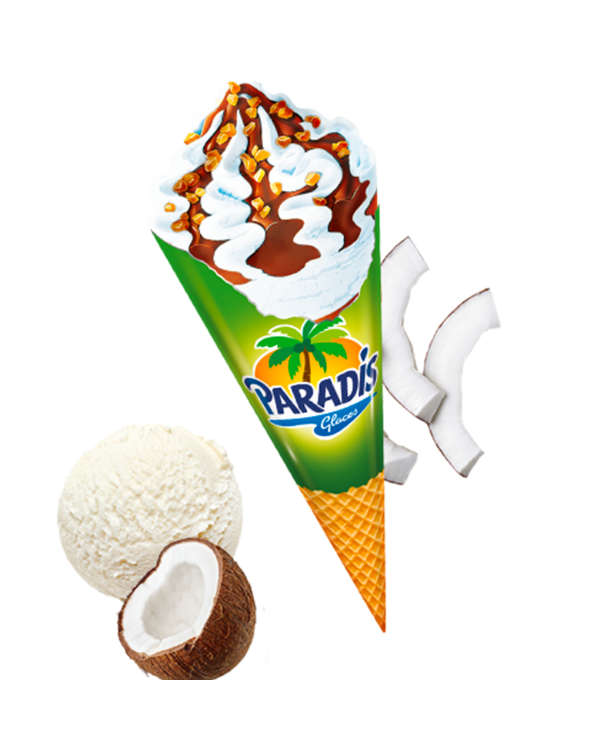 Fruits du Paradis - Cone de glace super coco Paradis Glaces martinique