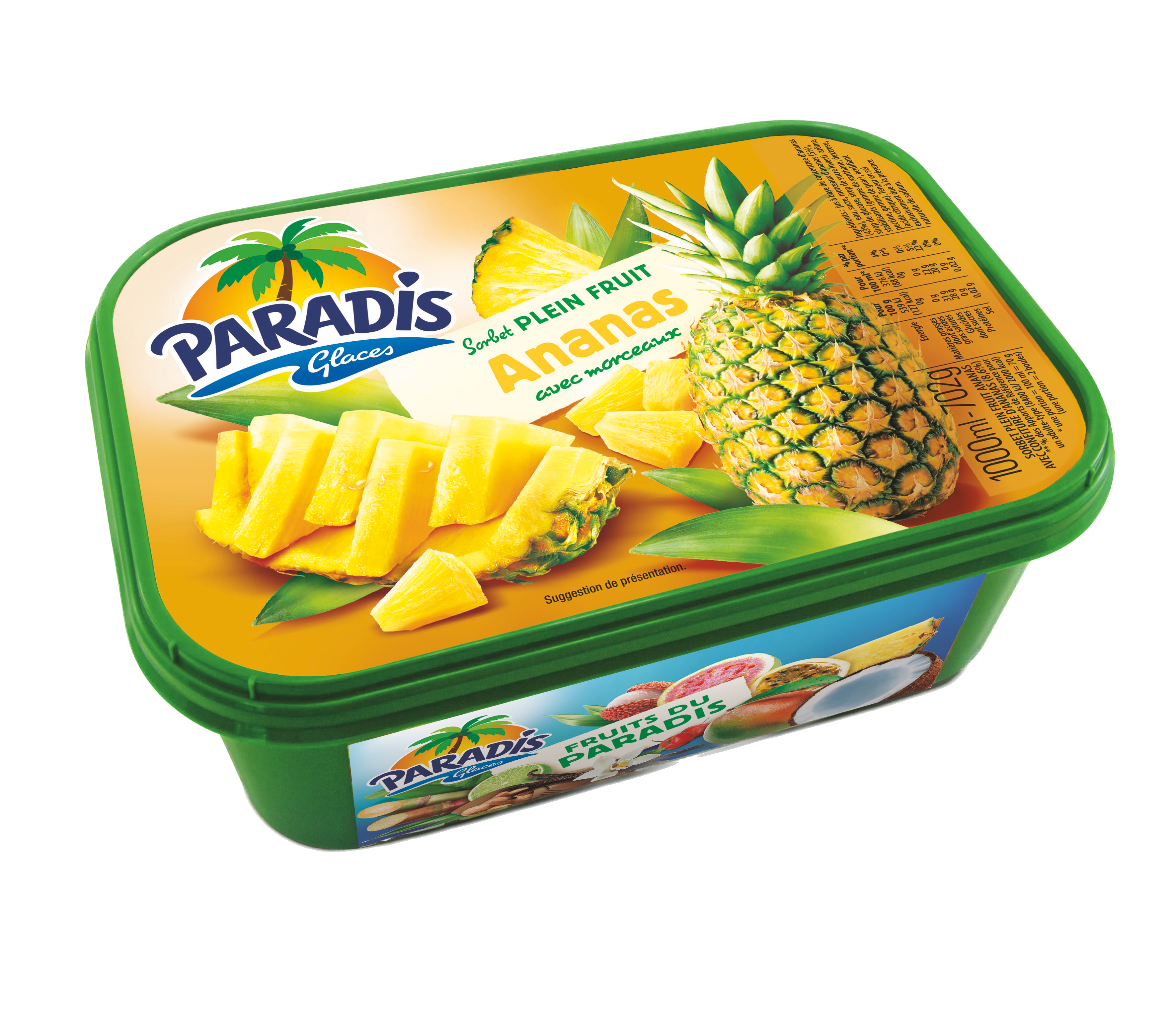 Fruits du Paradis - Bac de glace Paradis Glaces ananas - glaces martinique