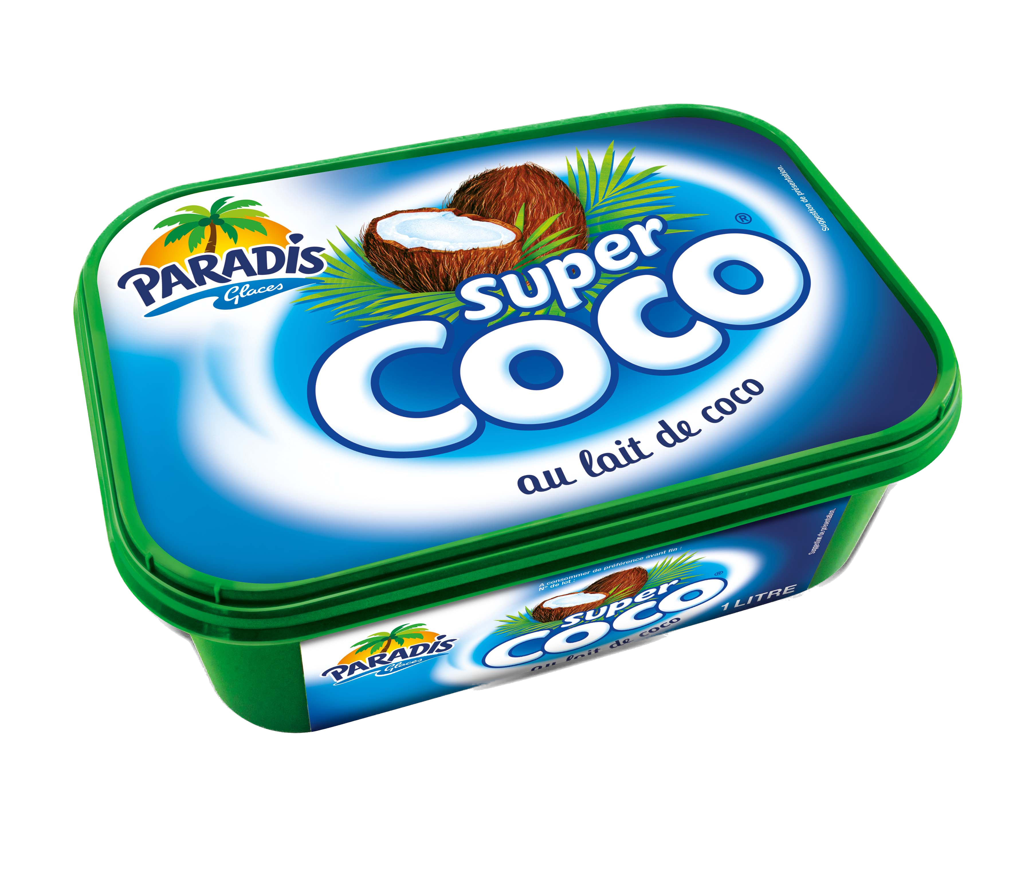 Fruits du Paradis - Glace super coco Paradis Glaces Martinique - Bac de glace supercoco