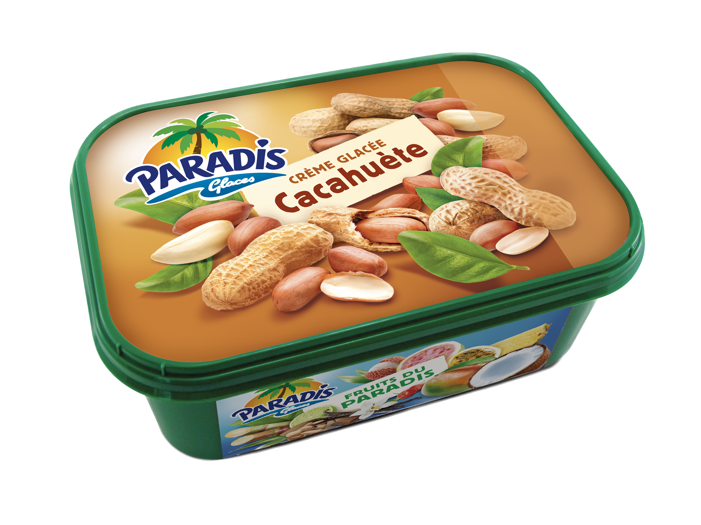 Fruits du Paradis - Glace cacahuète Paradis Glaces Martinique - Bac de glace cacahuète