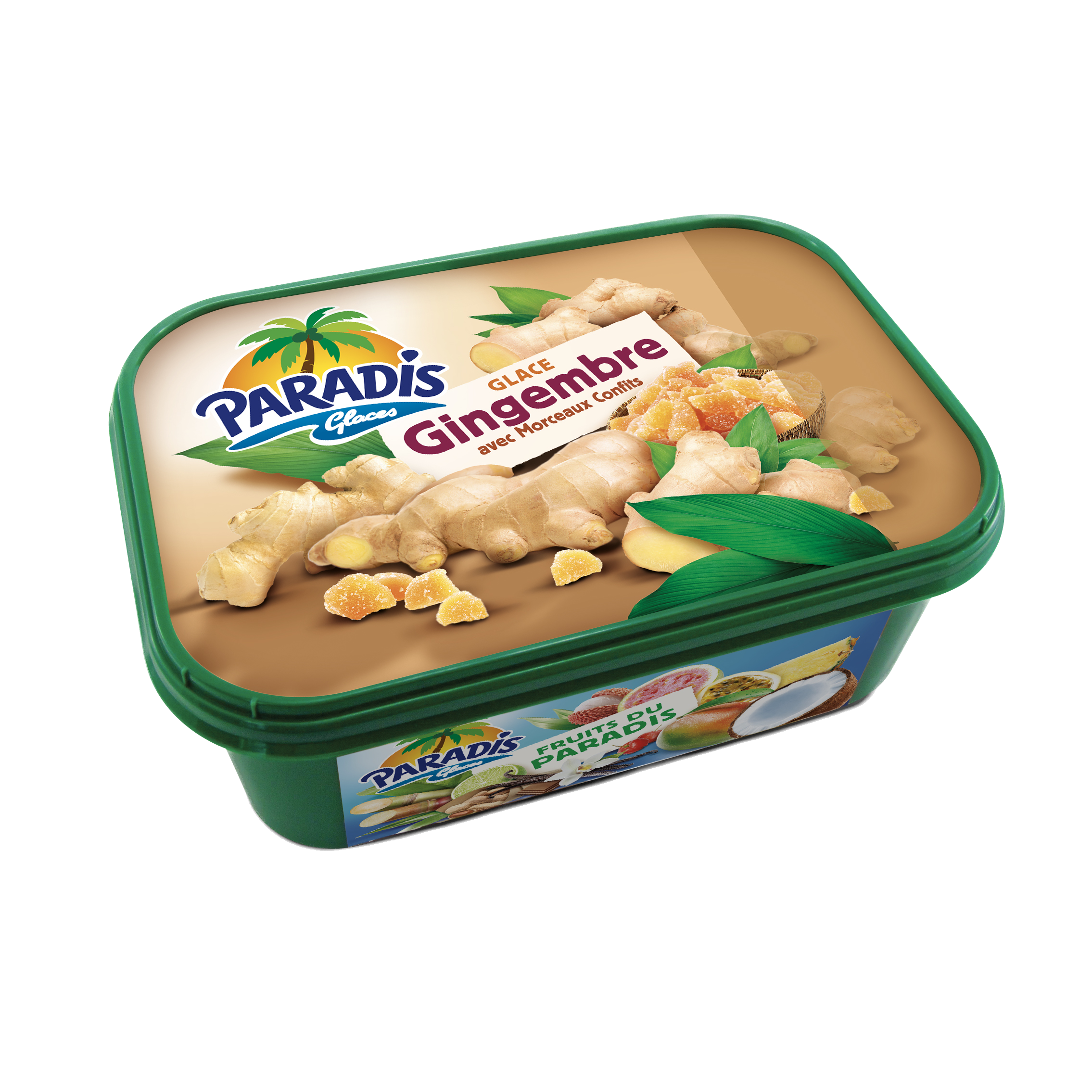 Fruits du Paradis - Glace gingembre Paradis Glaces Martinique - Bac de glace gingembre