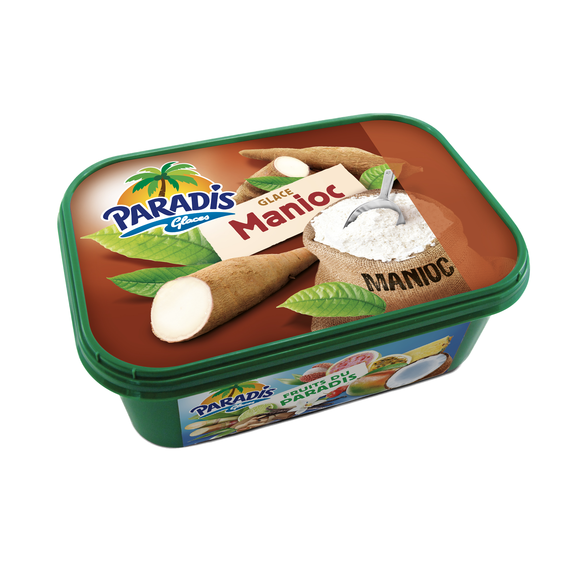 Fruits du Paradis - Glace manioc Paradis Glaces Martinique - Bac de glace manioc