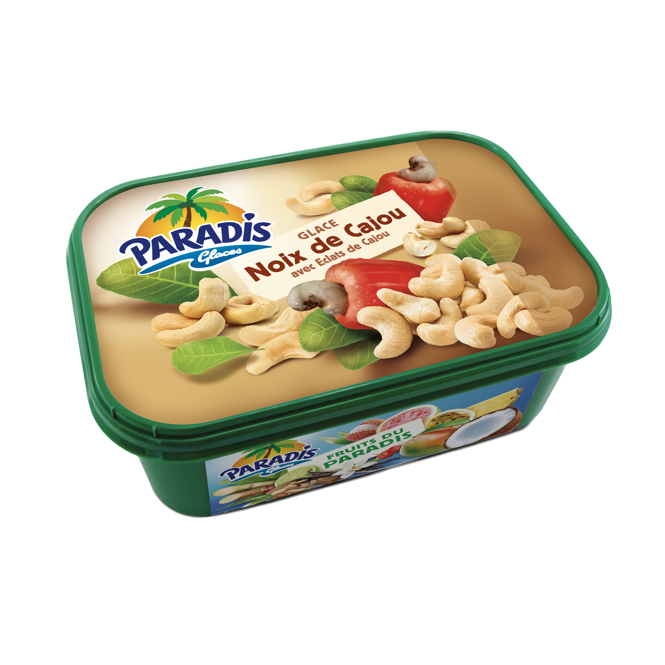 Fruits du Paradis - Glace noix de cajou Paradis Glaces Martinique - Bac de glace noix de cajou