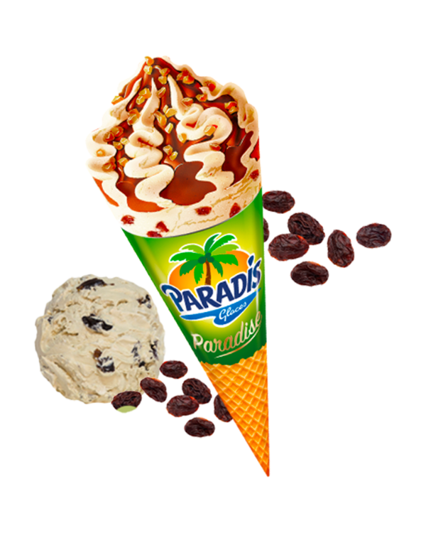 Fruits du Paradis - Cône de glace rhum raisins Paradis Glaces martinique
