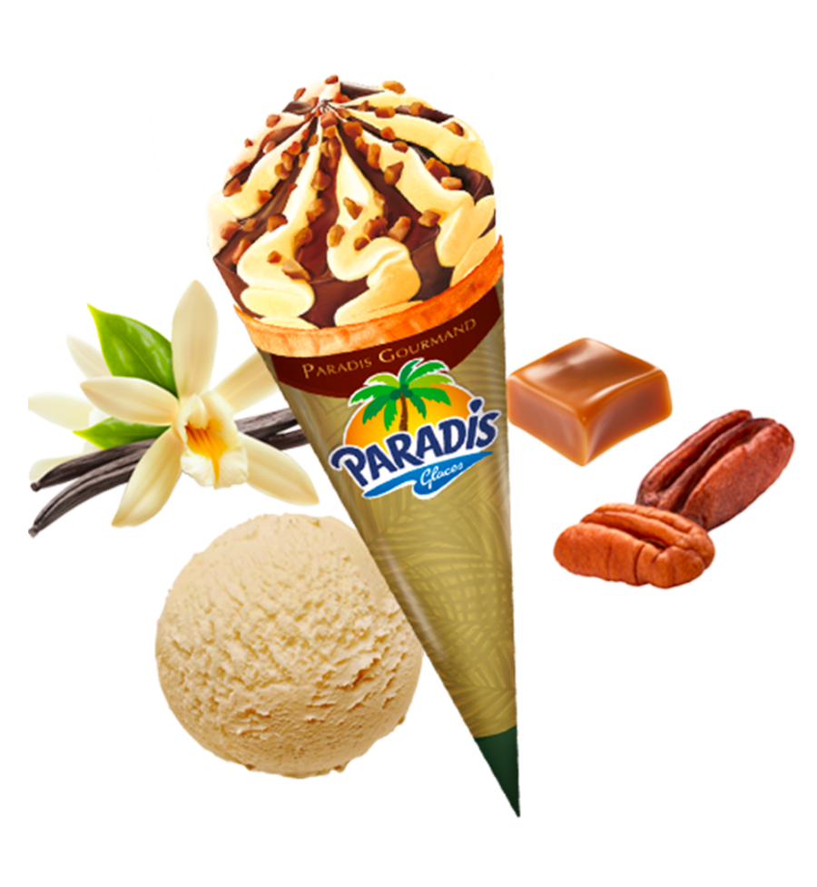 Paradis Gourmand - Glace cône Vanille Pacane - Paradis Glaces