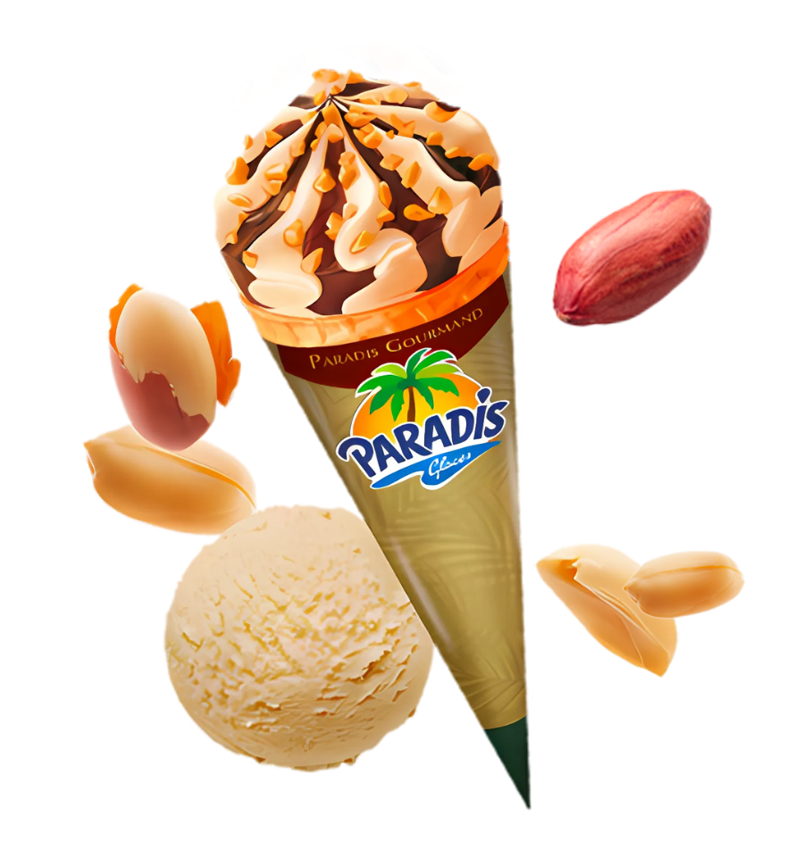 Paradis Gourmand - Glace cone peanut butter - Paradis Glaces martinique