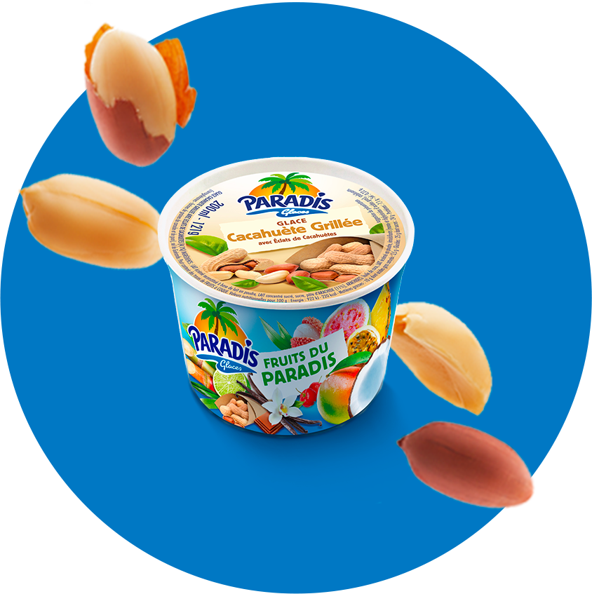 Fruits du Paradis - Pot de glace cacahuète grillé Paradis Glaces Martinique
