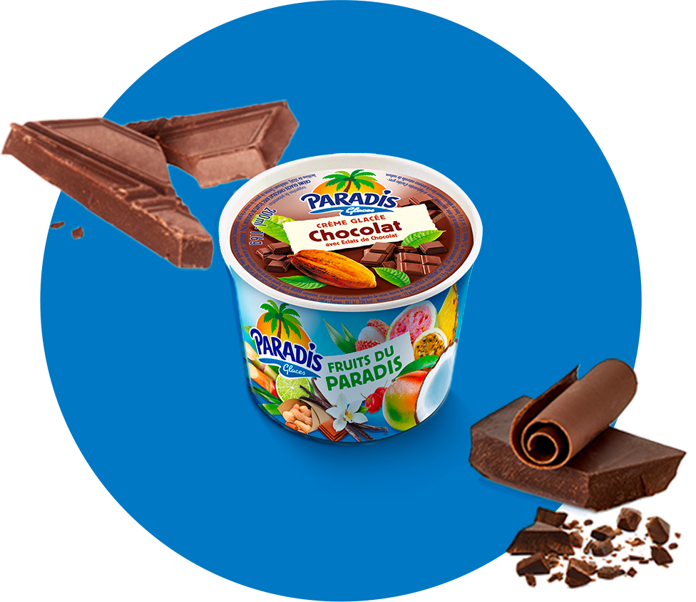 Fruits du Paradis - Pot de glace chocolat Paradis Glaces Martinique