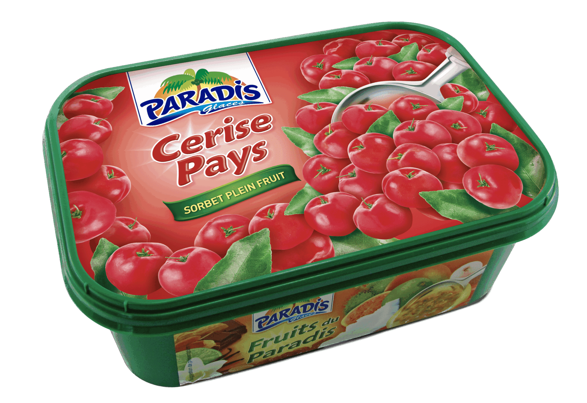 Fruits du Paradis - Bac de glace Paradis Glaces cerise pays - glaces martinique