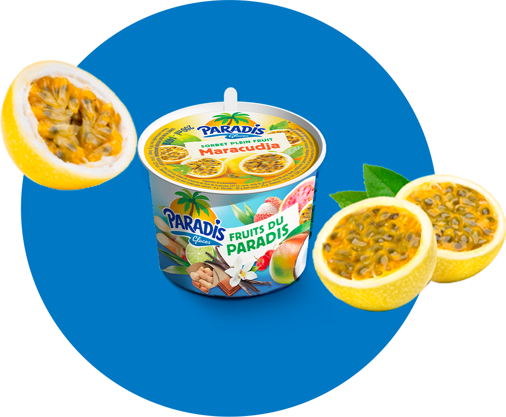 Fruits du Paradis - Pot de glace maracudja Paradis Glaces Martinique