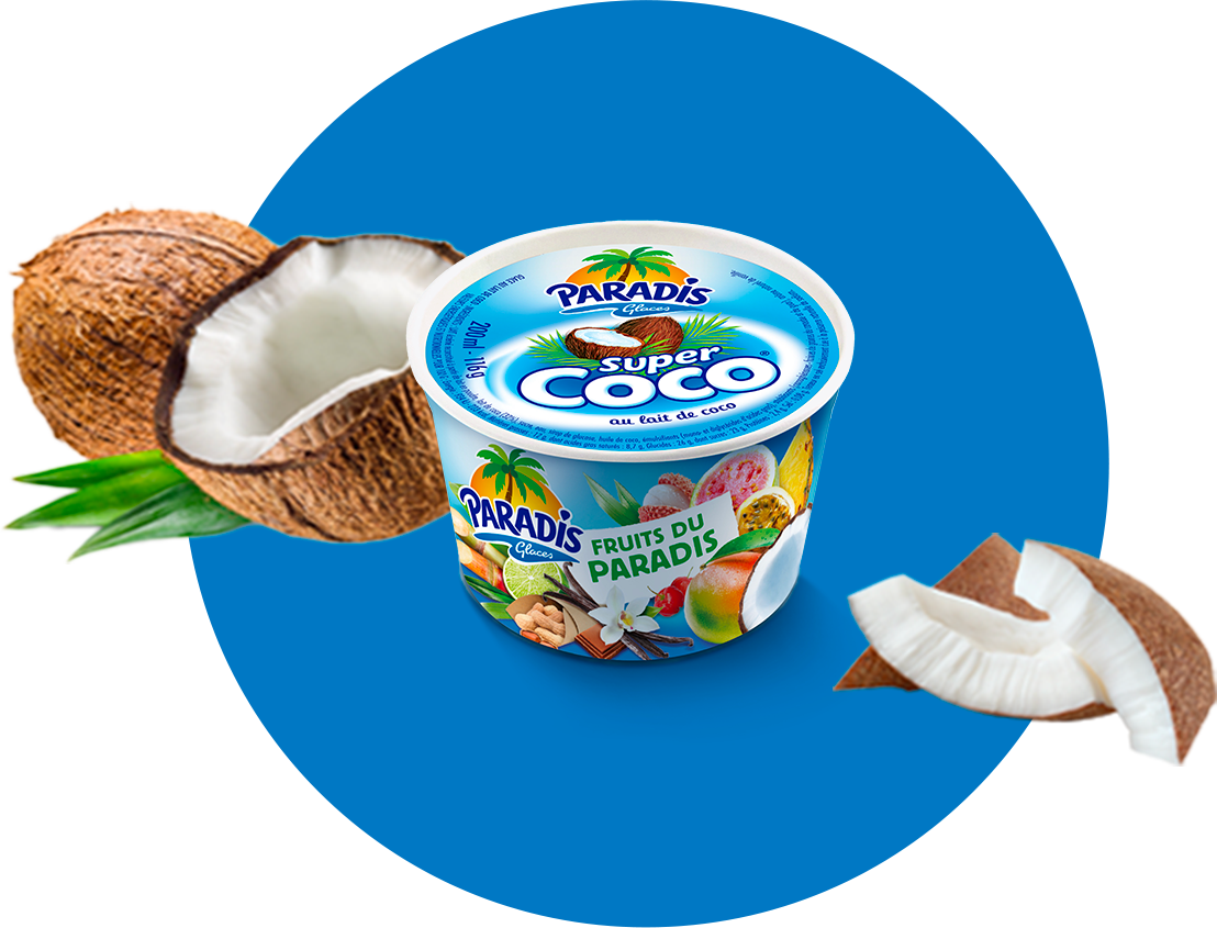 Fruits du Paradis - Pot de glace super coco Paradis Glaces Martinique
