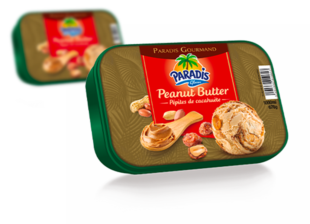 la marque Paradis Glaces - Paradis gourmand - bac de glace fabriqué en martinique
